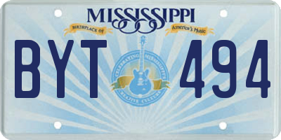 MS license plate BYT494