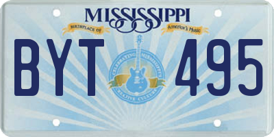 MS license plate BYT495