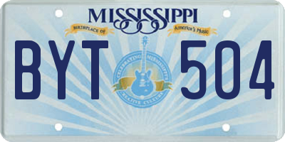 MS license plate BYT504