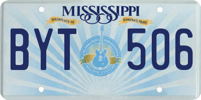 MS license plate BYT506
