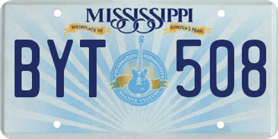 MS license plate BYT508