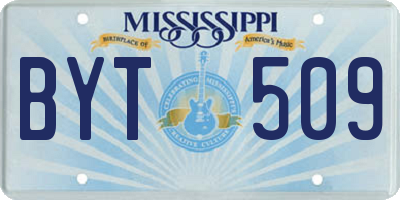 MS license plate BYT509