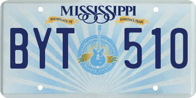 MS license plate BYT510