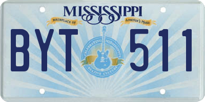 MS license plate BYT511