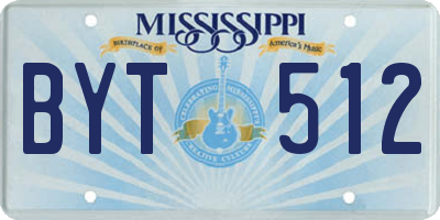 MS license plate BYT512