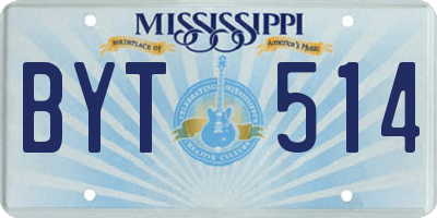 MS license plate BYT514