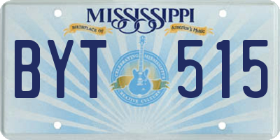 MS license plate BYT515
