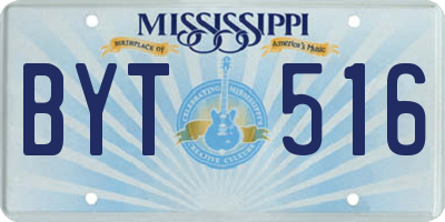 MS license plate BYT516