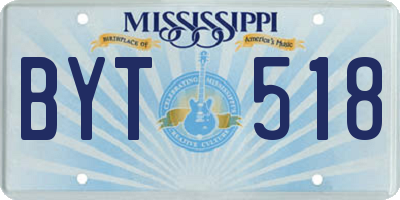 MS license plate BYT518