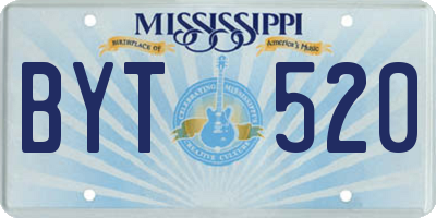 MS license plate BYT520