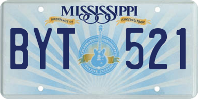 MS license plate BYT521