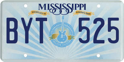 MS license plate BYT525