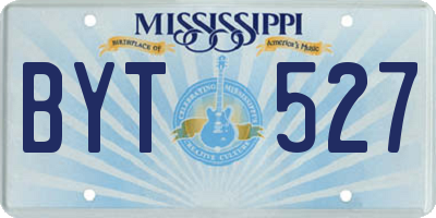 MS license plate BYT527