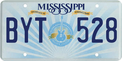 MS license plate BYT528