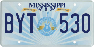 MS license plate BYT530