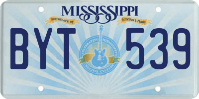 MS license plate BYT539