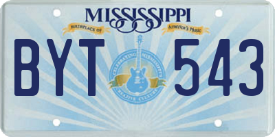 MS license plate BYT543