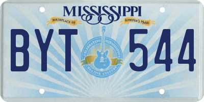 MS license plate BYT544