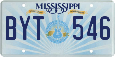 MS license plate BYT546