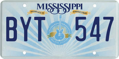 MS license plate BYT547