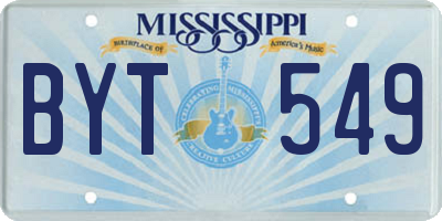 MS license plate BYT549
