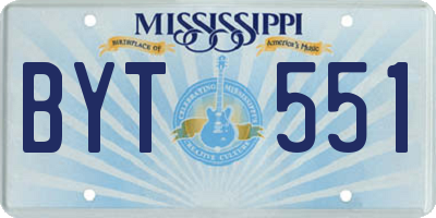 MS license plate BYT551