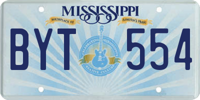 MS license plate BYT554