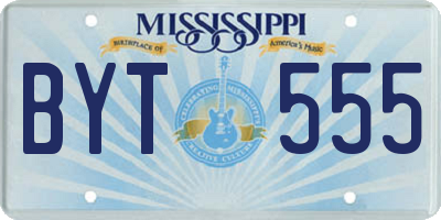 MS license plate BYT555