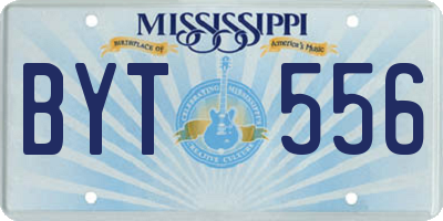 MS license plate BYT556
