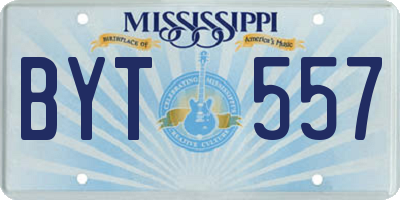 MS license plate BYT557