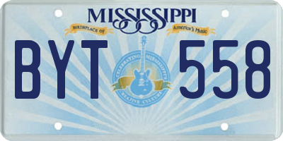 MS license plate BYT558