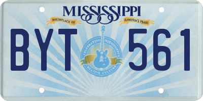 MS license plate BYT561
