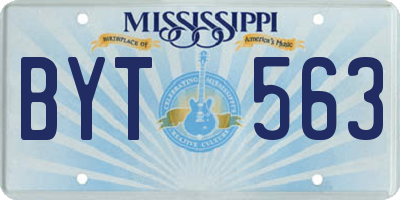 MS license plate BYT563