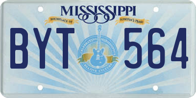 MS license plate BYT564
