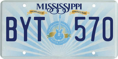 MS license plate BYT570