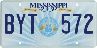 MS license plate BYT572