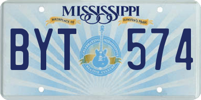MS license plate BYT574