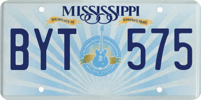 MS license plate BYT575