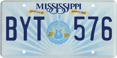 MS license plate BYT576