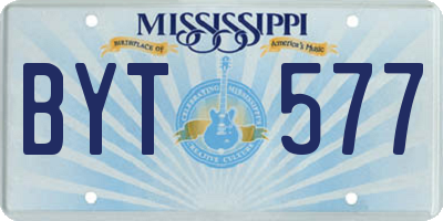 MS license plate BYT577
