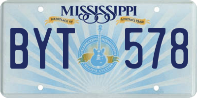 MS license plate BYT578
