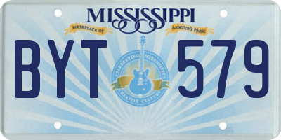 MS license plate BYT579