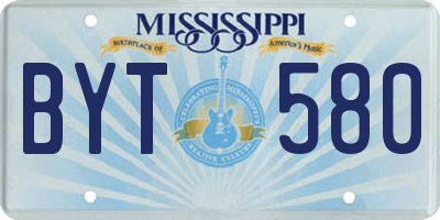 MS license plate BYT580
