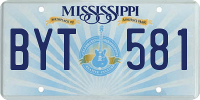 MS license plate BYT581