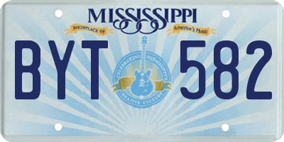 MS license plate BYT582