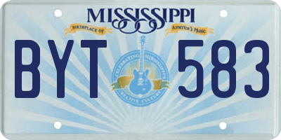 MS license plate BYT583