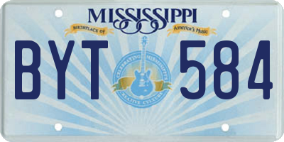 MS license plate BYT584