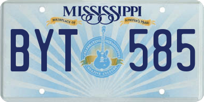 MS license plate BYT585