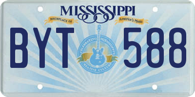 MS license plate BYT588