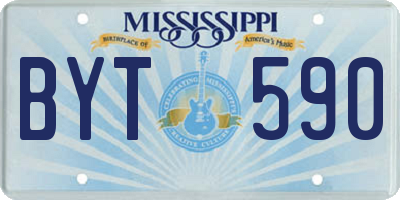 MS license plate BYT590
